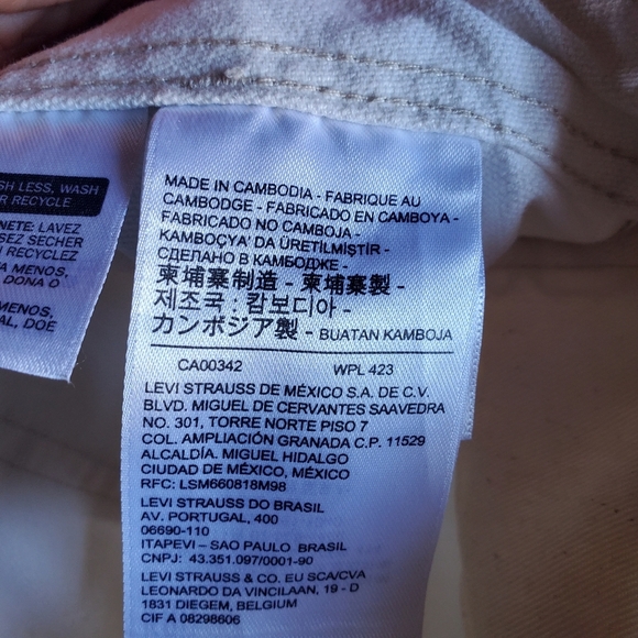 Levi's Premium Chore Utility Pants A10380001 White Men's Size 31X32 Straight - Picture 7 of 12